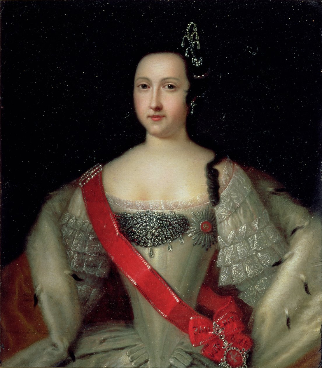 Portret van Prinses Anna (1718-46), de moeder van Keizer Ivan VI (1740-64), na 1733 door Louis Caravaque