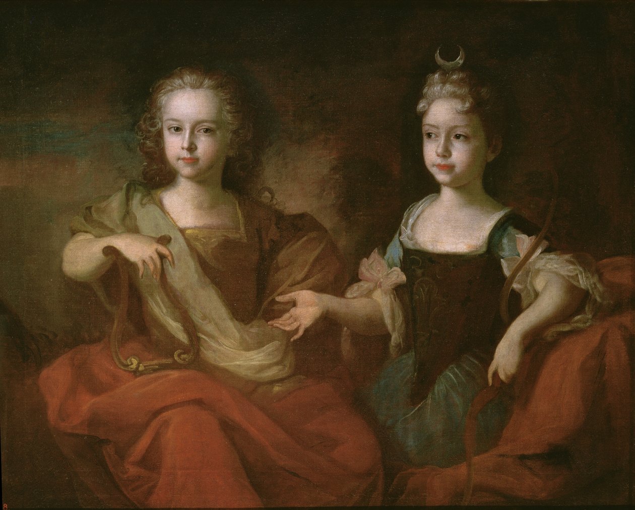 Tsarevitsj Peter Alekseevitch en Tsarevna Nathalie Alekseevna als Apollo en Diana, c.1722 door Louis Caravaque