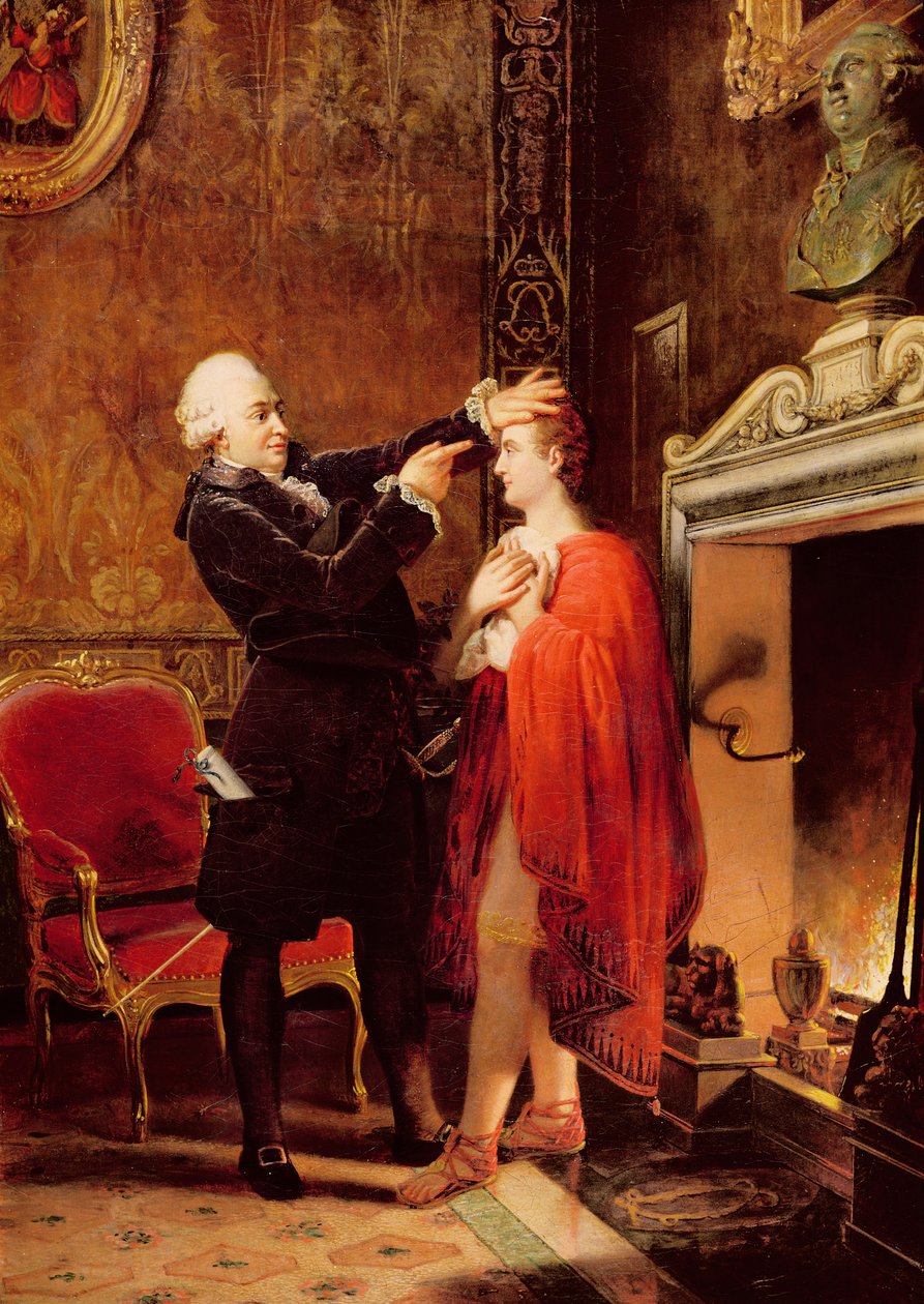Jean-Francois Ducis voorspelt de Toekomst van de Acteur Talma door de Lijnen op zijn Gezicht te Lezen, 1833 door Louis Ducis