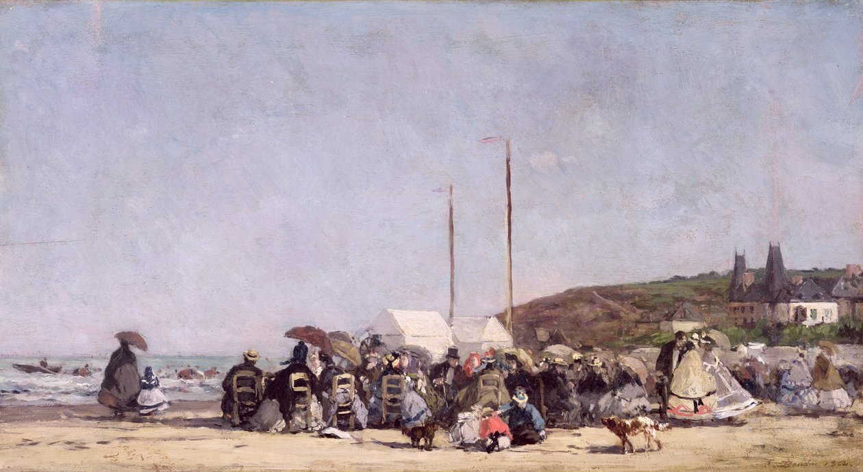 Het Strand van Trouville, 1864 door Eugene Louis Boudin