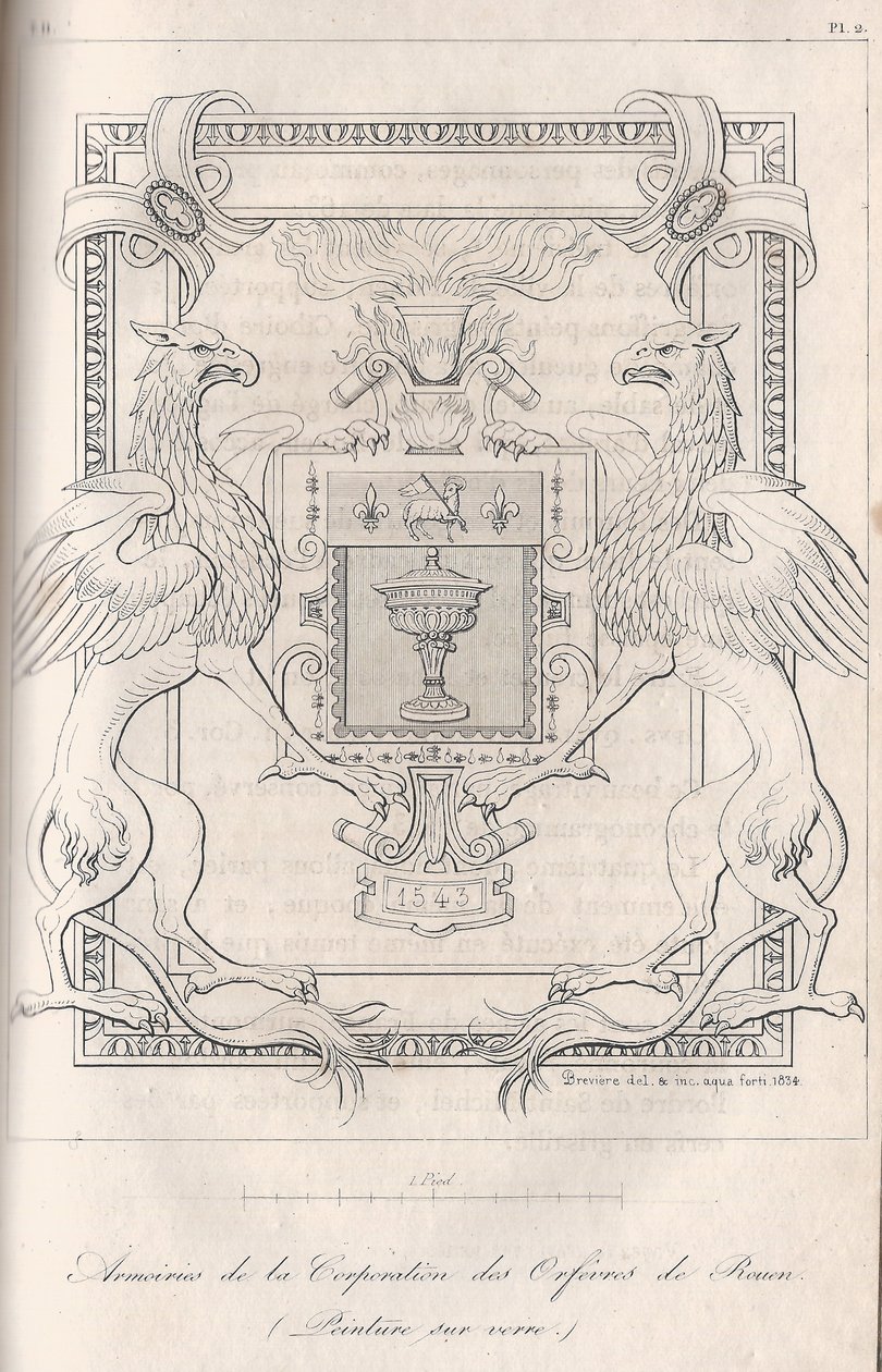 Wapenschild van de Goudsmeden van Rouen door Louis Henri Brévière