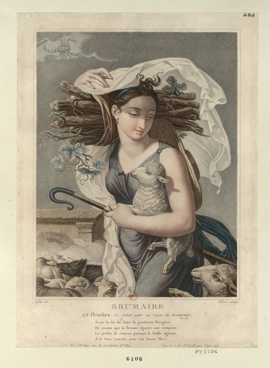 De Franse Republikeinse Kalender -- Brumaire door Louis Lafitte
