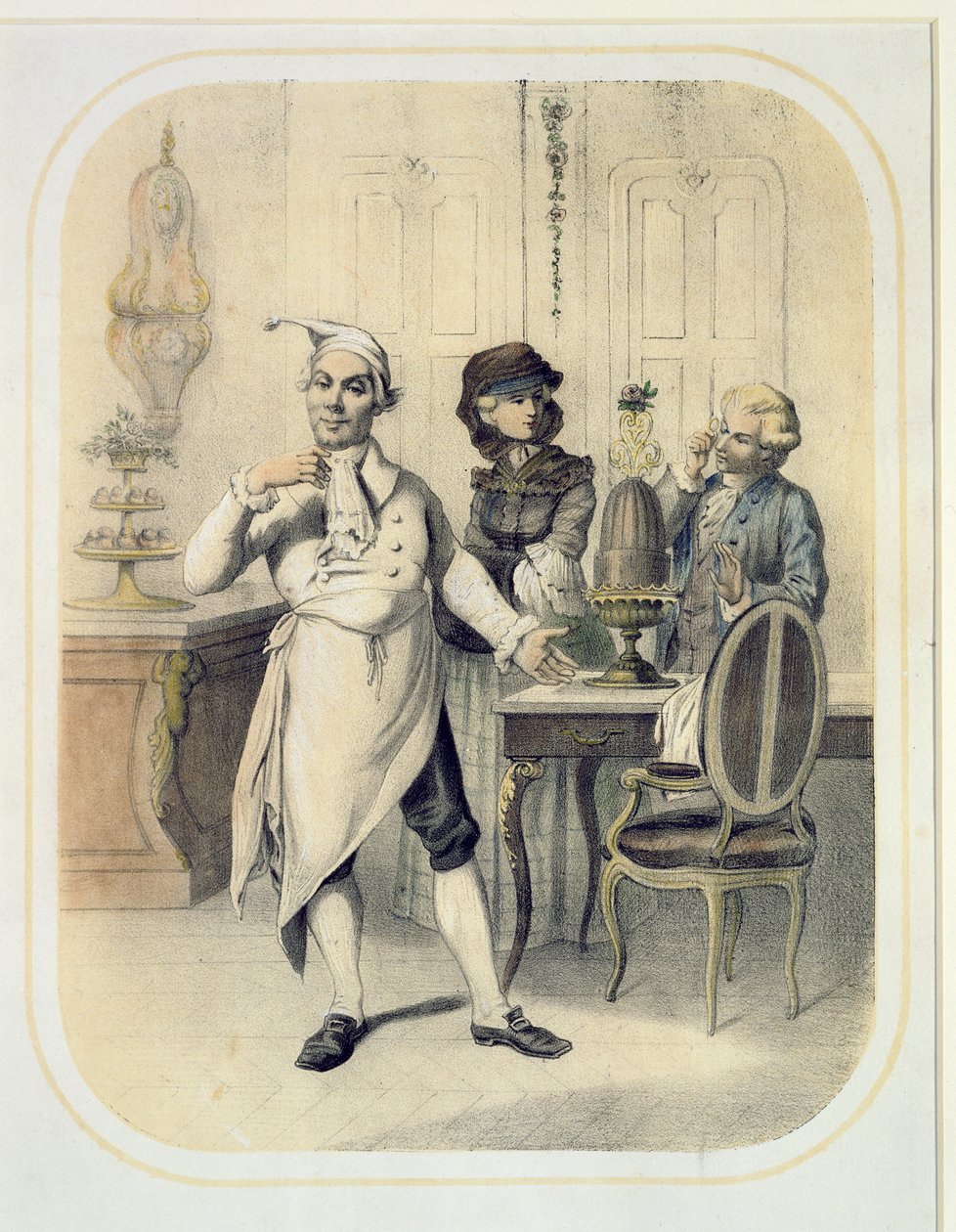 Trots in de keuken, uit een serie prenten die de Zeven Hoofdzonden uitbeelden, c.1850 door Louis Leopold Boilly