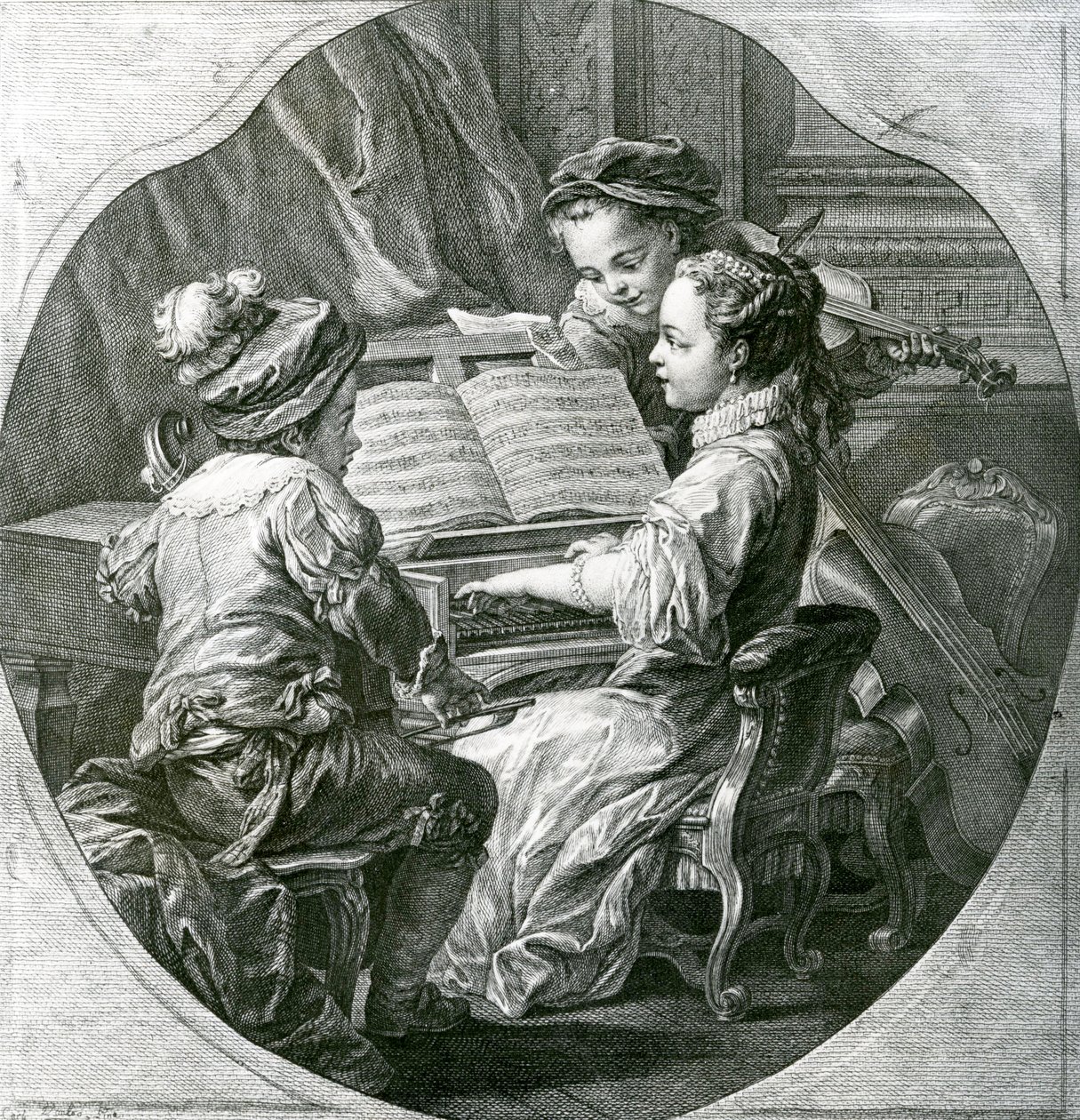 Een allegorie van Muziek, La Musique, 1756 door Louis Michel van Loo