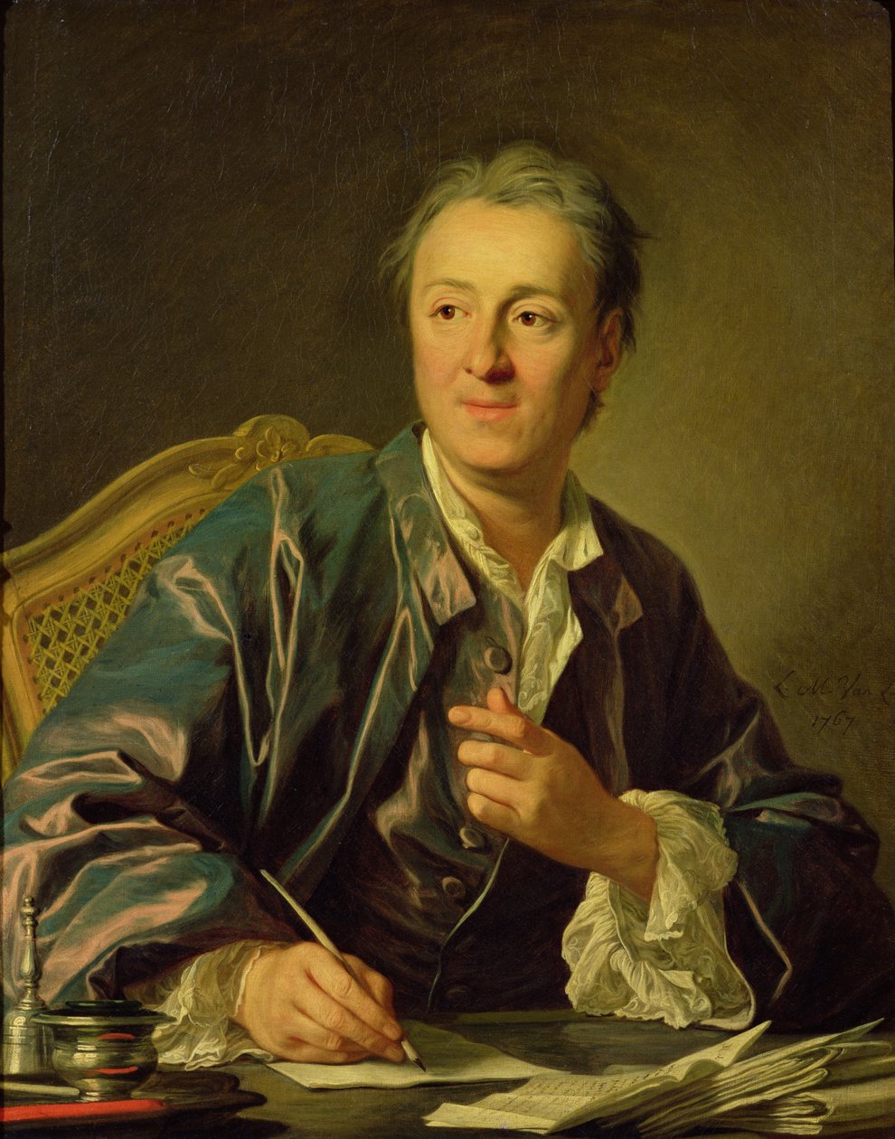Portret van Denis Diderot (1713-84) 1767 door Louis Michel van Loo