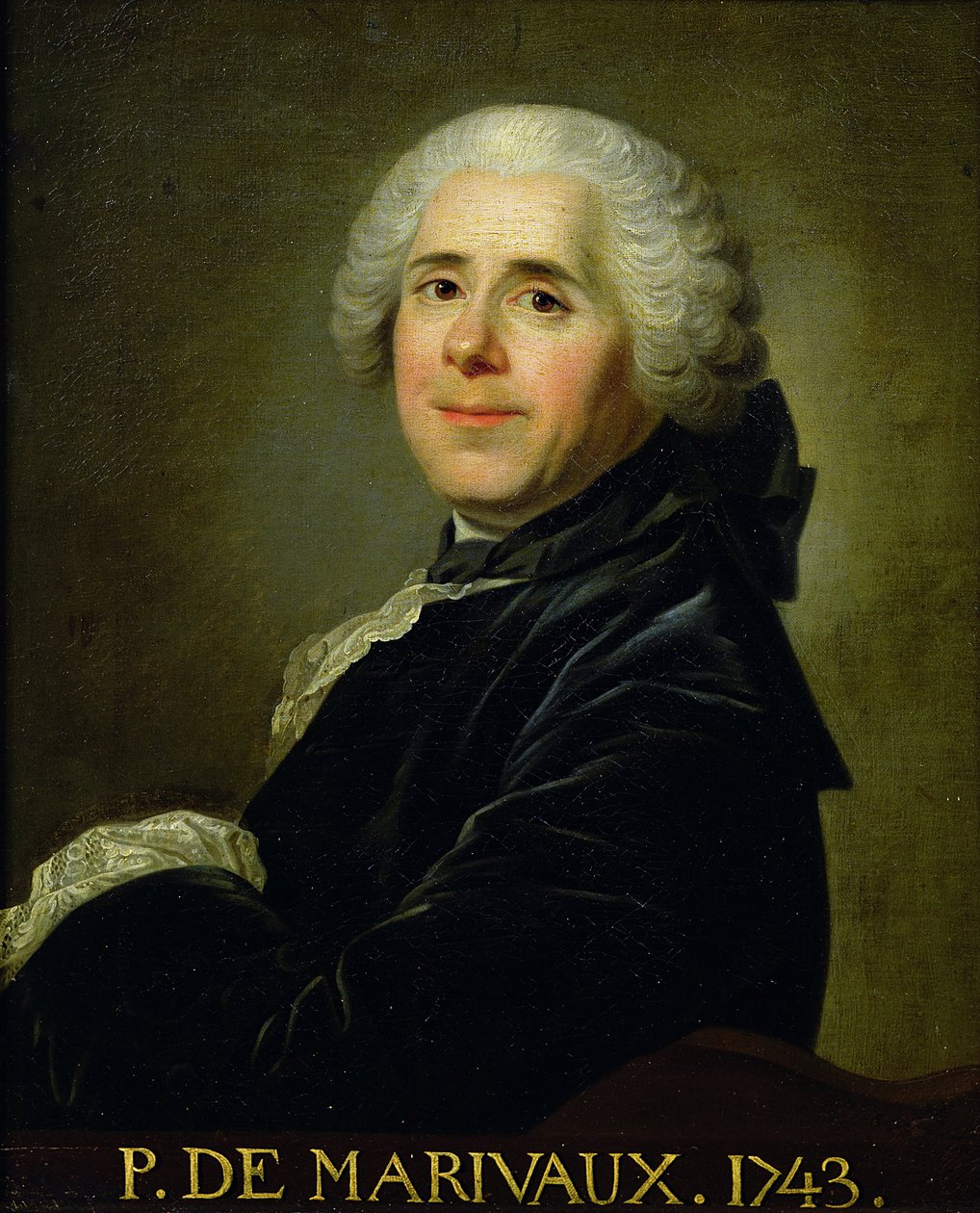 Portret van Pierre Carlet de Chamblain de Marivaux (1688-1763) 1743 door Louis Michel van Loo