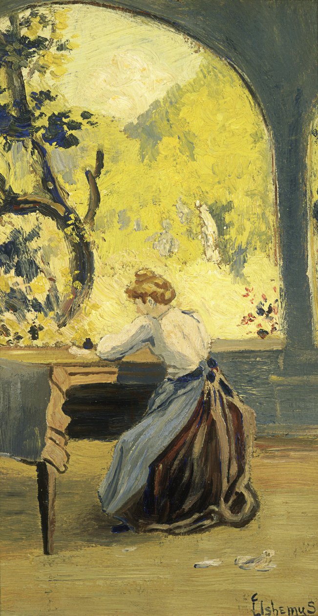 Veranda in de Lente door Louis Michel Eilshemius