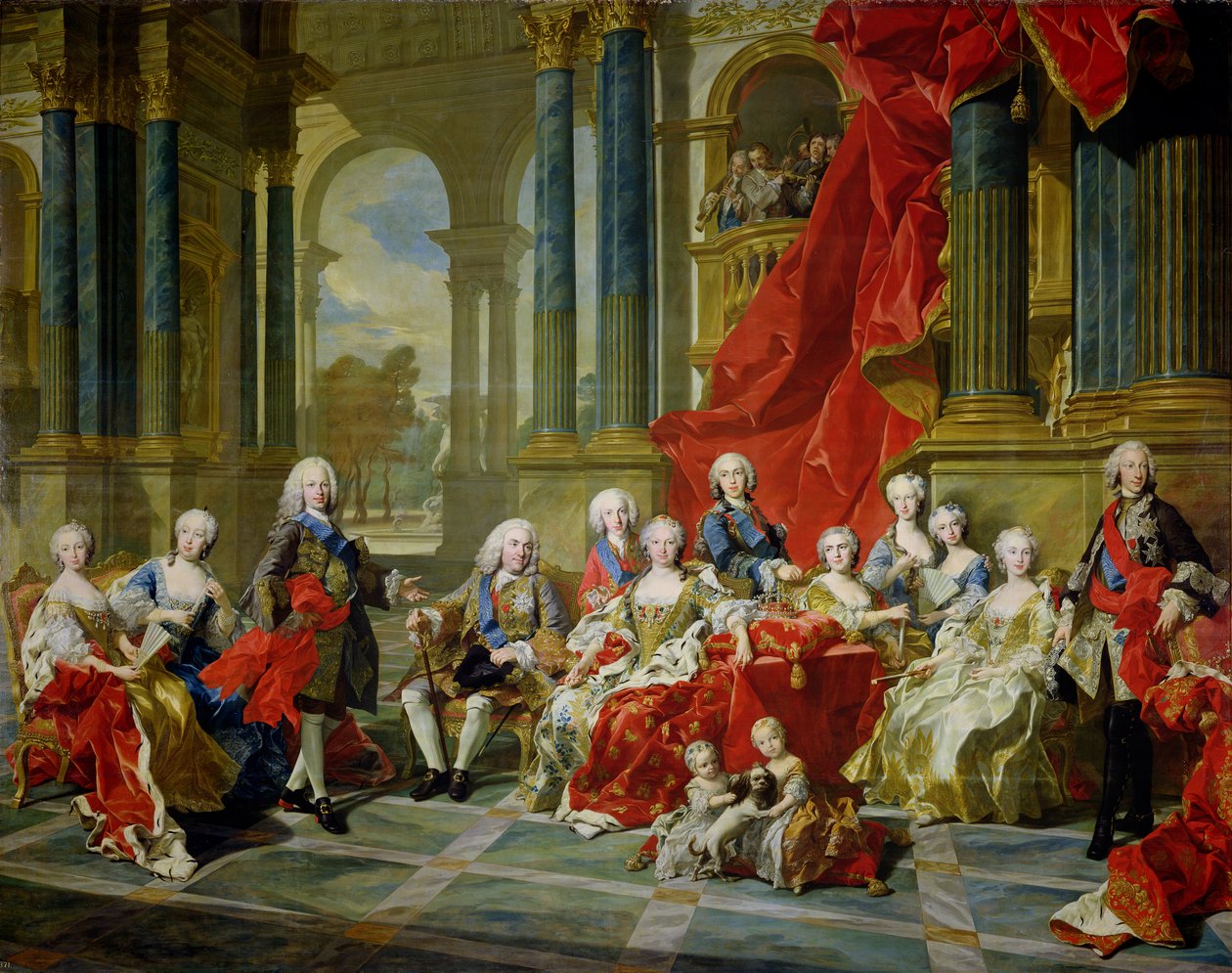 De Familie van Philip V, 1743 door Louis Michel van Loo