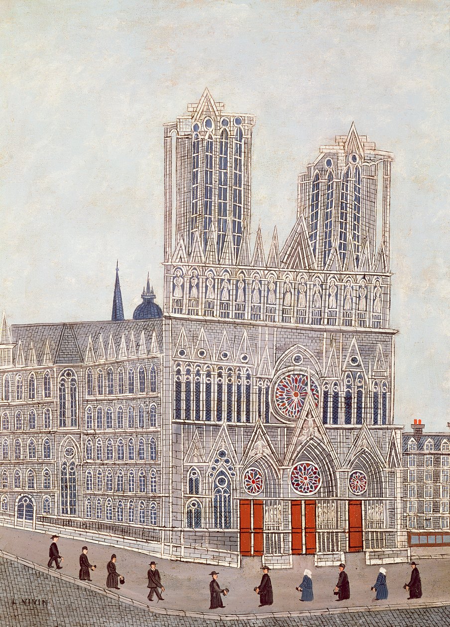 Kathedraal van Reims, c.1923 door Louis Vivin