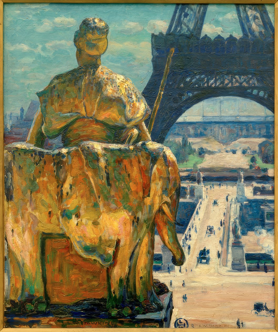 De Eiffeltoren, gezien vanaf het Trocadero door Louis Welden Hawkins