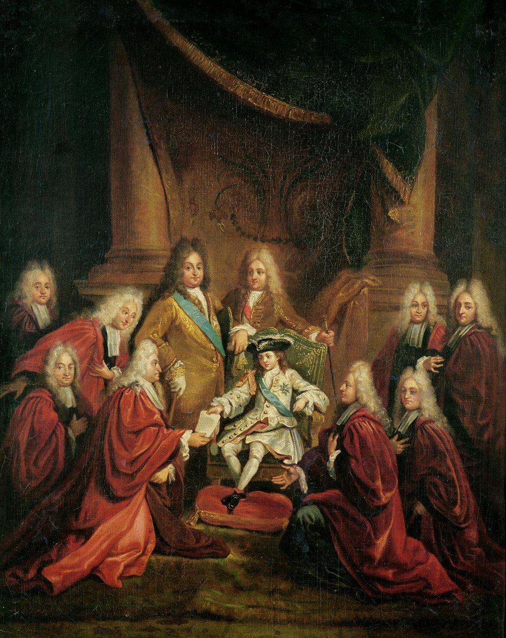 Lodewijk XV (1710-74) verleent adelsbrieven aan het gemeentebestuur van Parijs door Louis de, the Younger Boulogne