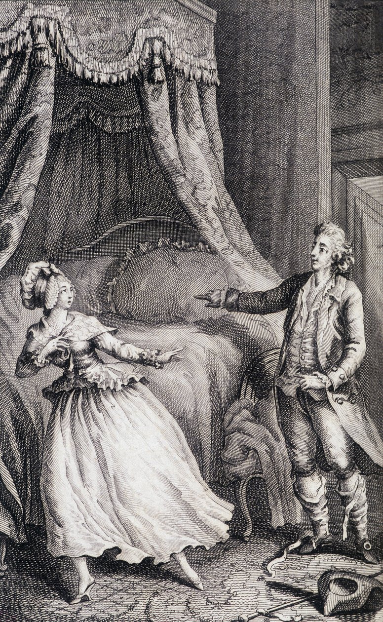 Koppel voor het bed van de slaapkamer - in 