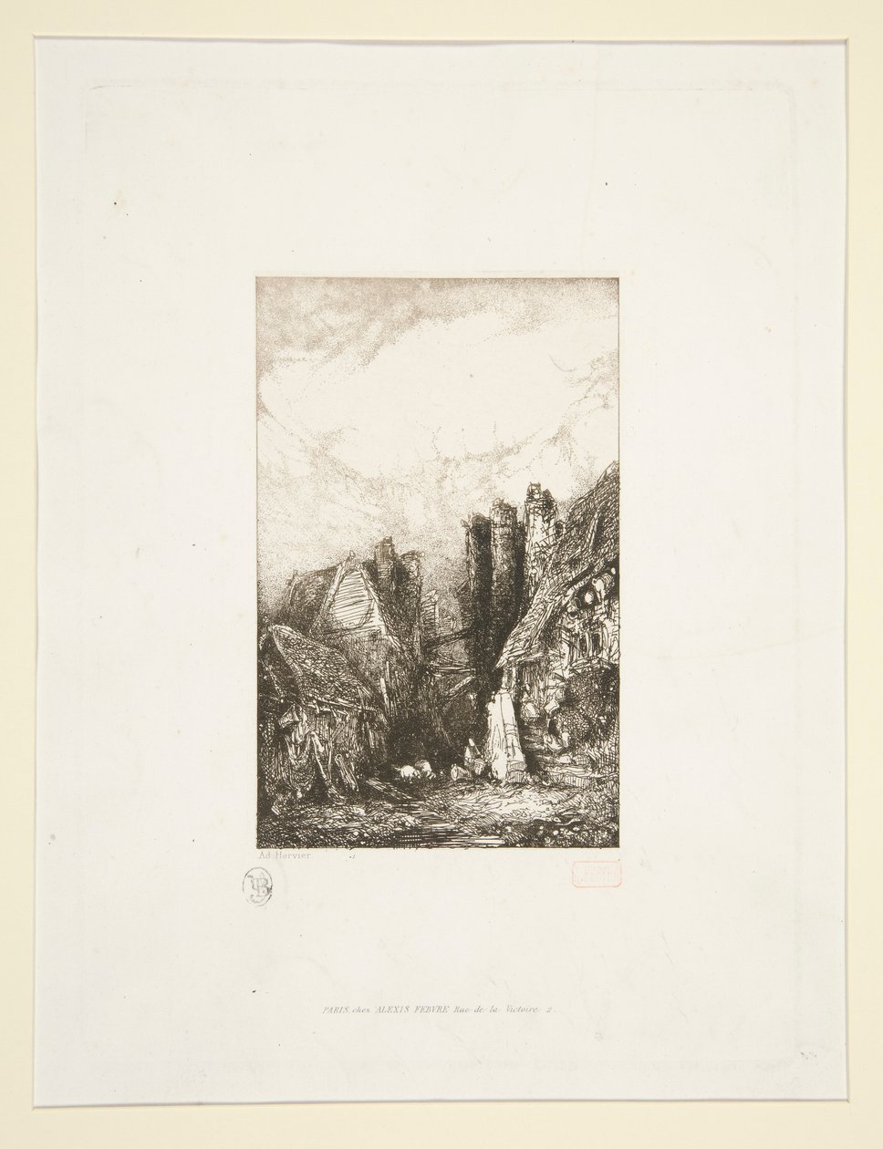 Dorp door Louis Adolphe Hervier