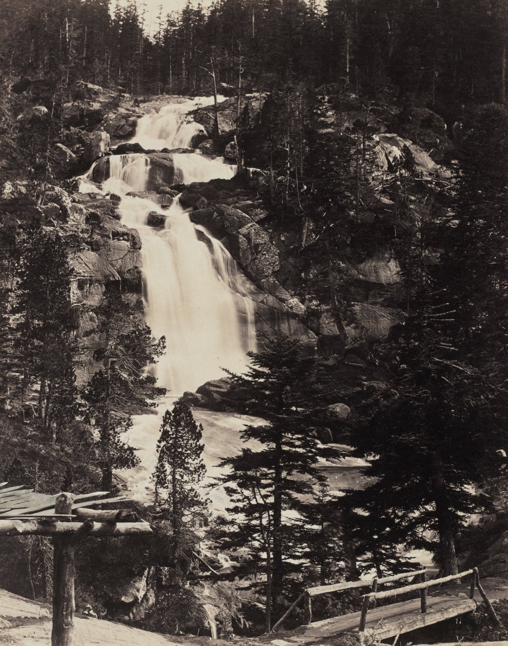 Grote Bovenwaterval, Hoge Alpen, ca. 1862 door Louis Alphonse Davanne