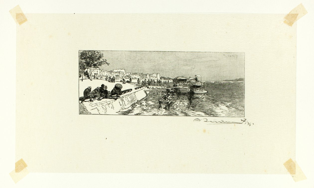 Bercy Wharf, plaat twee van Le Long de la Seine et des Boulevards door Louis Auguste Lepère