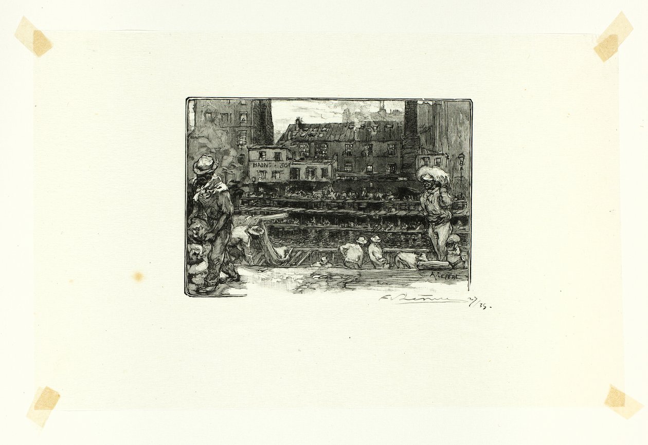 Gipslossers, plaat drie uit Le Long de la Seine et des Boulevards door Louis Auguste Lepère