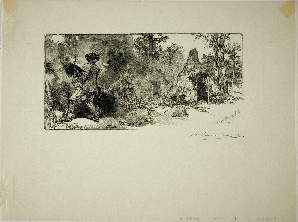 De houtskoolbranders door Louis Auguste Lepère