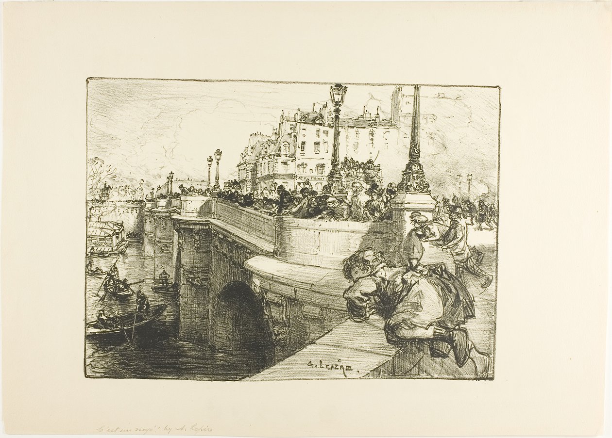 Er drijft een lijk door Louis Auguste Lepère