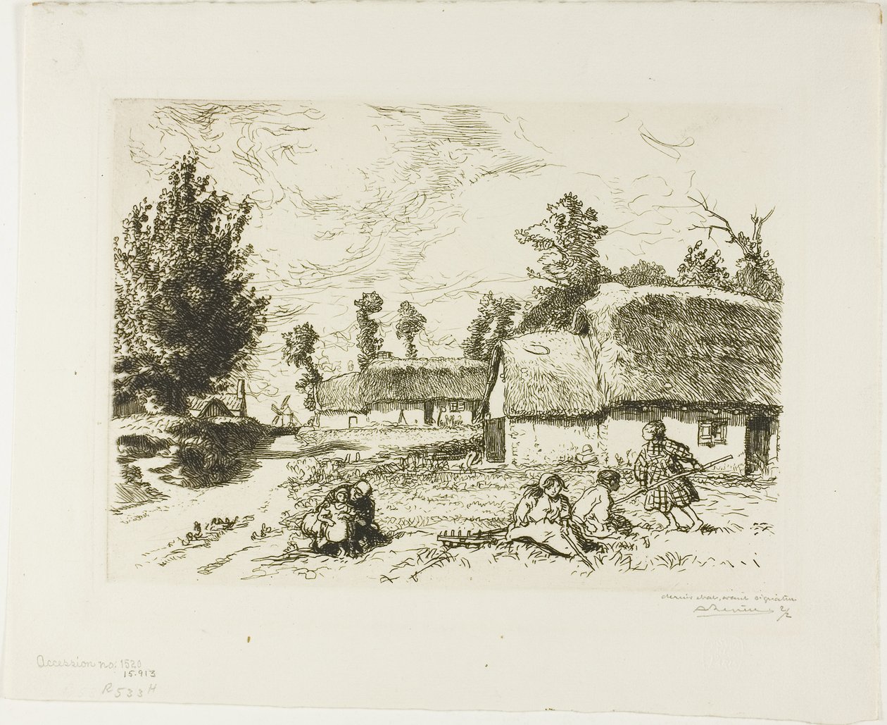 Twee huisjes door Louis Auguste Lepère