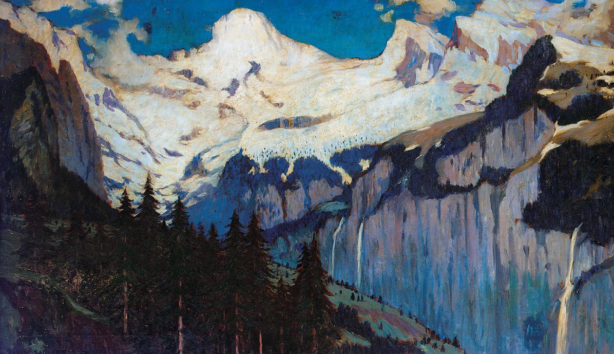 Avondzicht vanuit Wengen door Louis Augustus Sargent