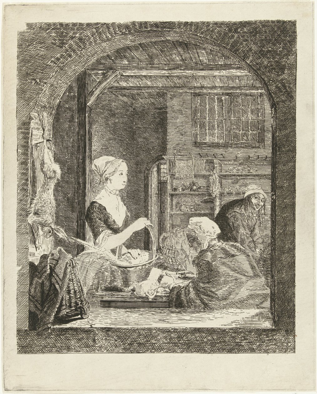 De poelierster door Louis Bernard Coclers