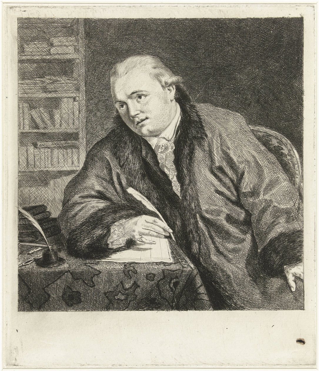 Portret van de componist en etser Johan Antoni Kauclitz Colizzi door Louis Bernard Coclers