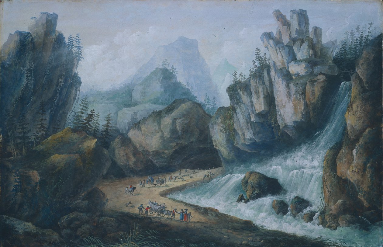 Stroom en Waterval in de Alpen door Louis Bélanger