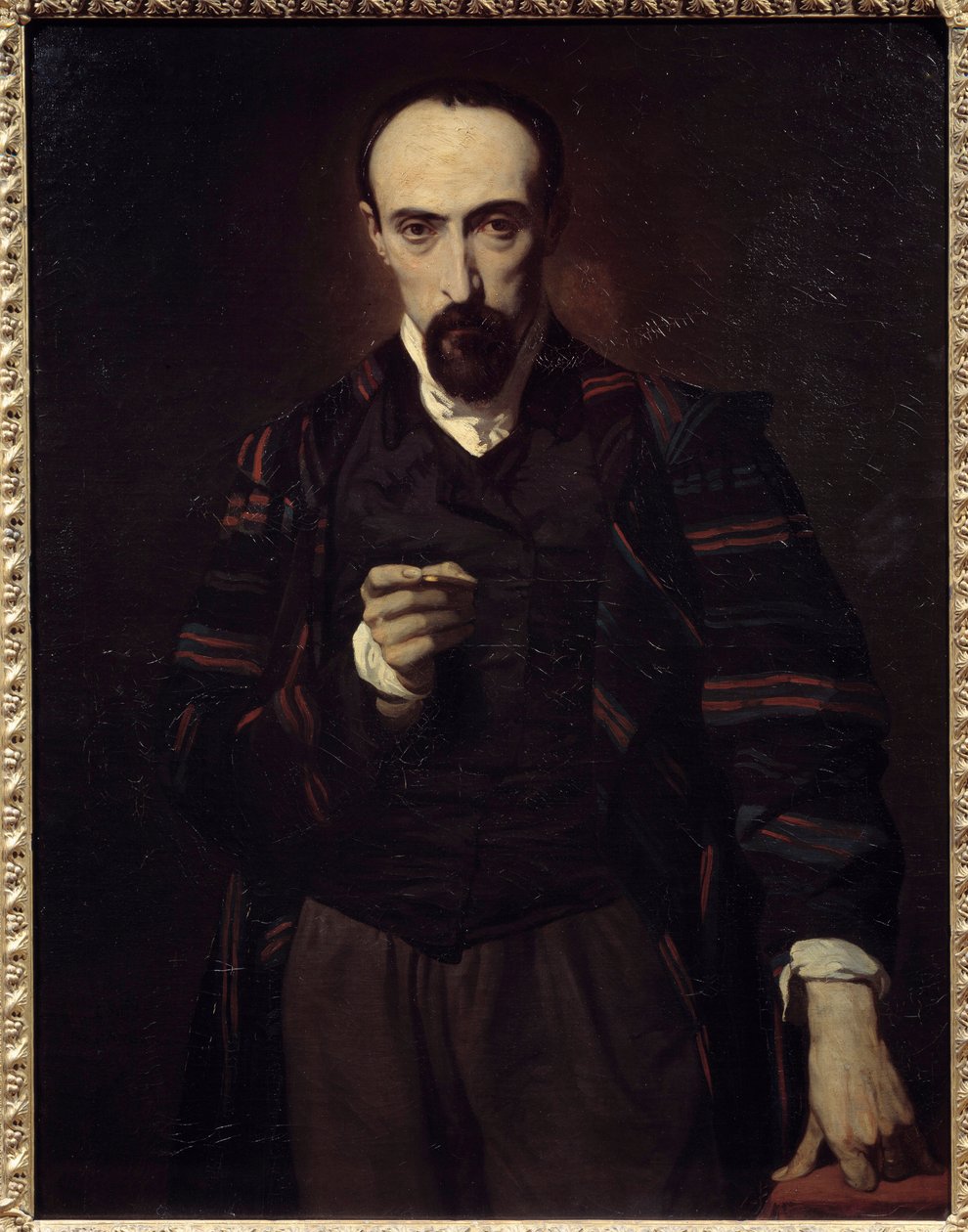 Portret van Achille Deveria (1800-1857) schilder en graveur. Schilderij door Louis Boulanger (1806-1867) door Louis Boulanger