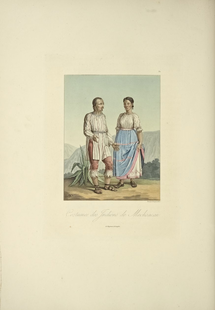 Kostuums van de Mechoacan-indianen, illustratie uit 