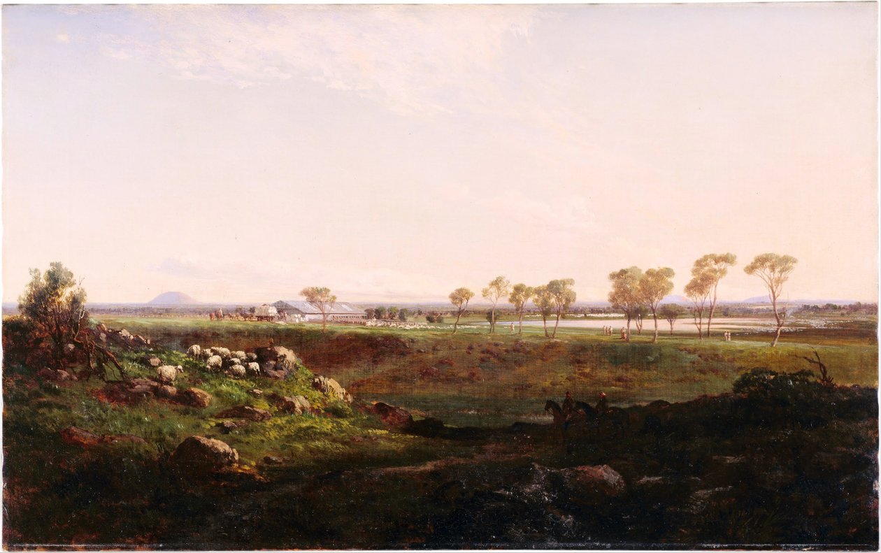 Mount Fyans wolschuur De wolschuur bij Camperdown, 1869 door Louis Buvelot