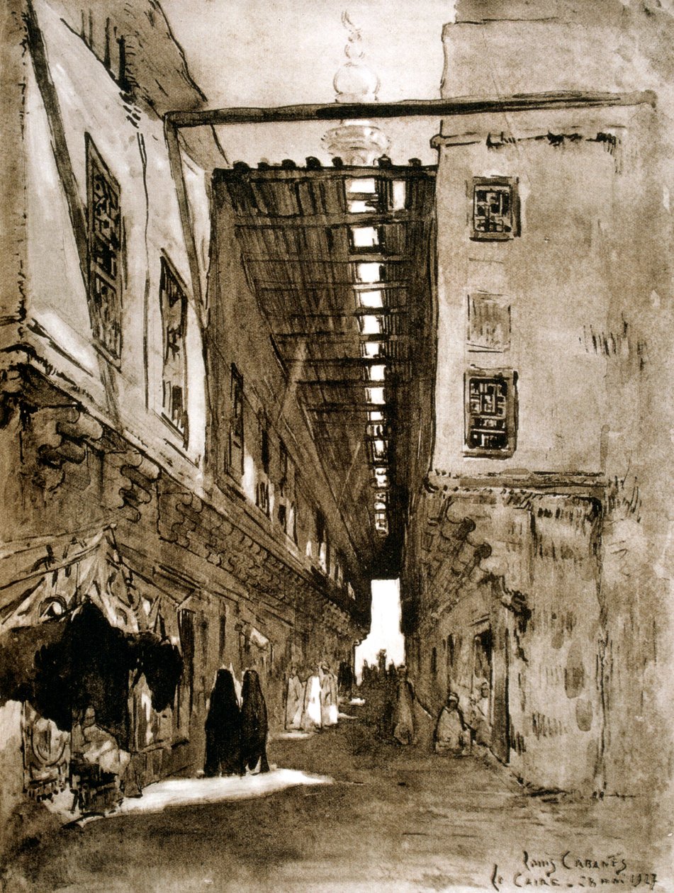 Souks, Caïro, 1928 door Louis Cabanes