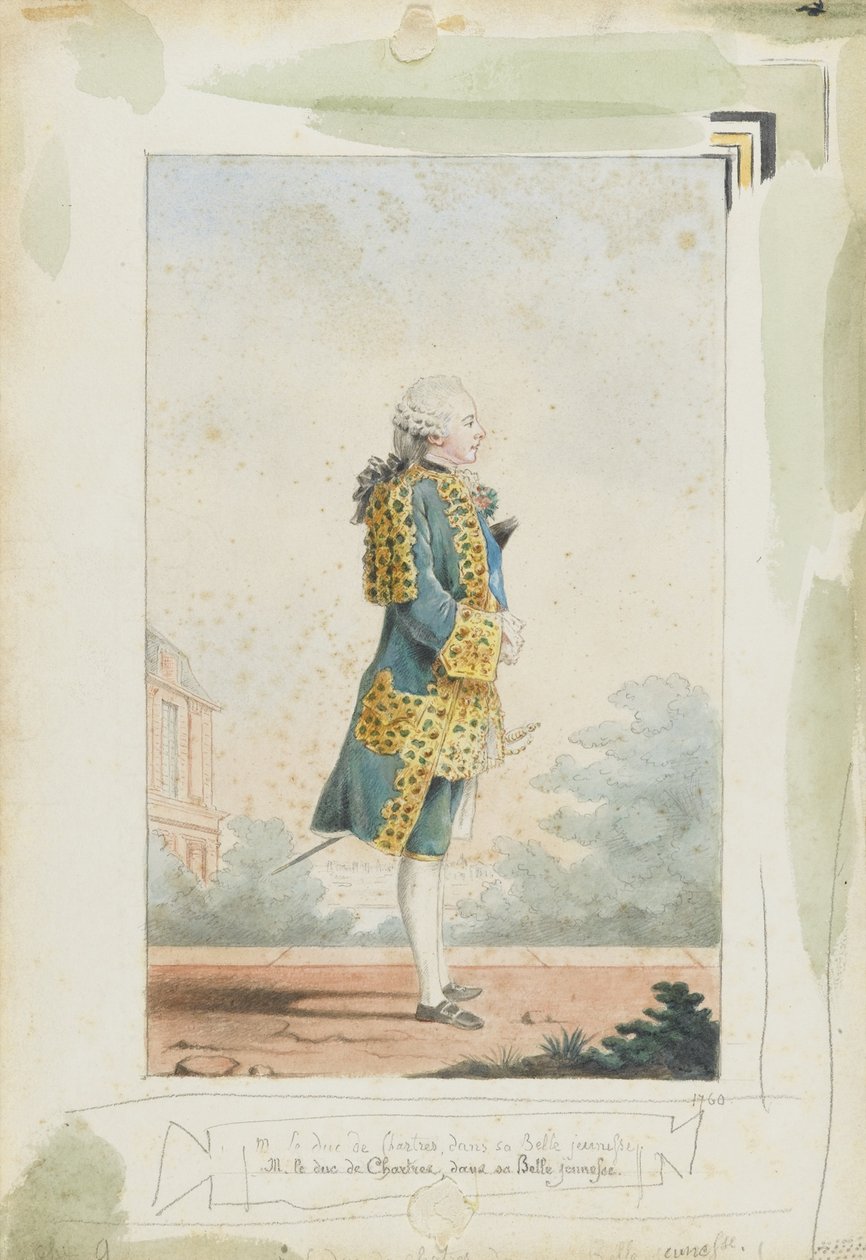 Louis Philippe II, hertog van Chartres 1747-1793, 1760 door Louis Carrogis dit Carmontelle