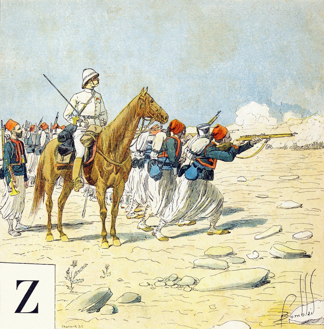 Letter Z: Zouaven, "Ik zal soldaat zijn" - Militair alfabet door Louis Charles Bombled