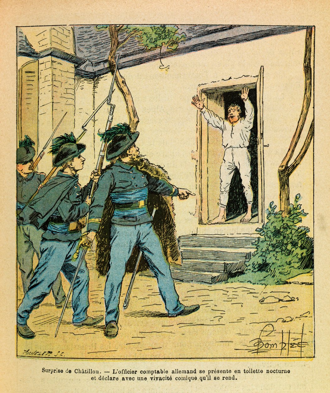 November 1870, In Chatillon sur Seine, kapitein Michard nam de Duitse boekhouder gevangen in het hotel de la Cote d