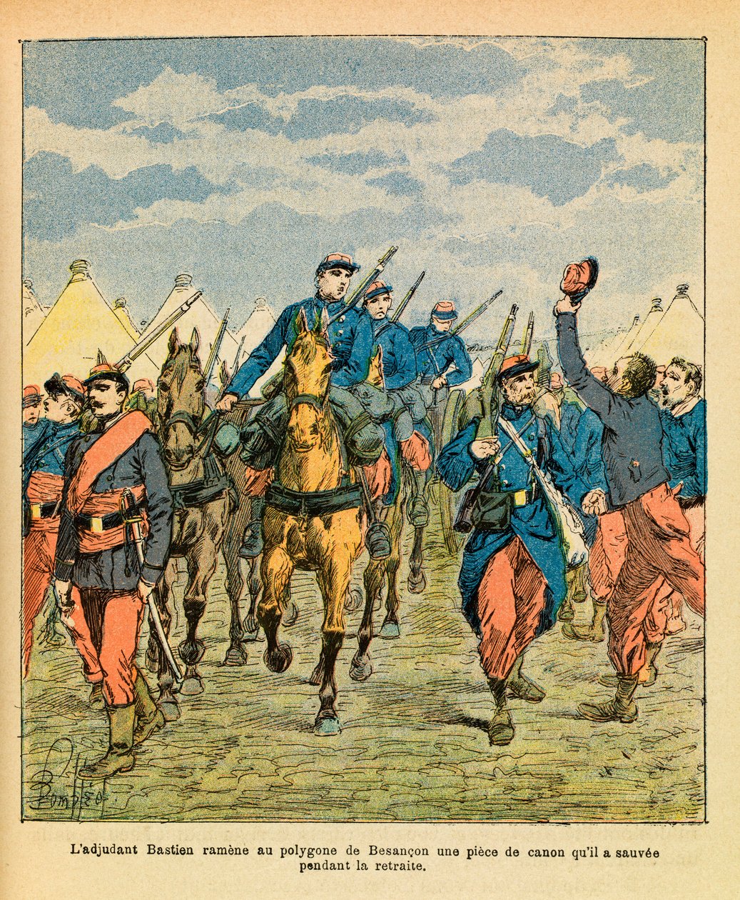 De oostelijke Armee van Eugene Sergeant, bekend als Grenest: Warrant Officer Bastien van de 32e mars, bracht een kanonstuk terug naar het Besancon-polygon dat hij redde door Louis Charles Bombled
