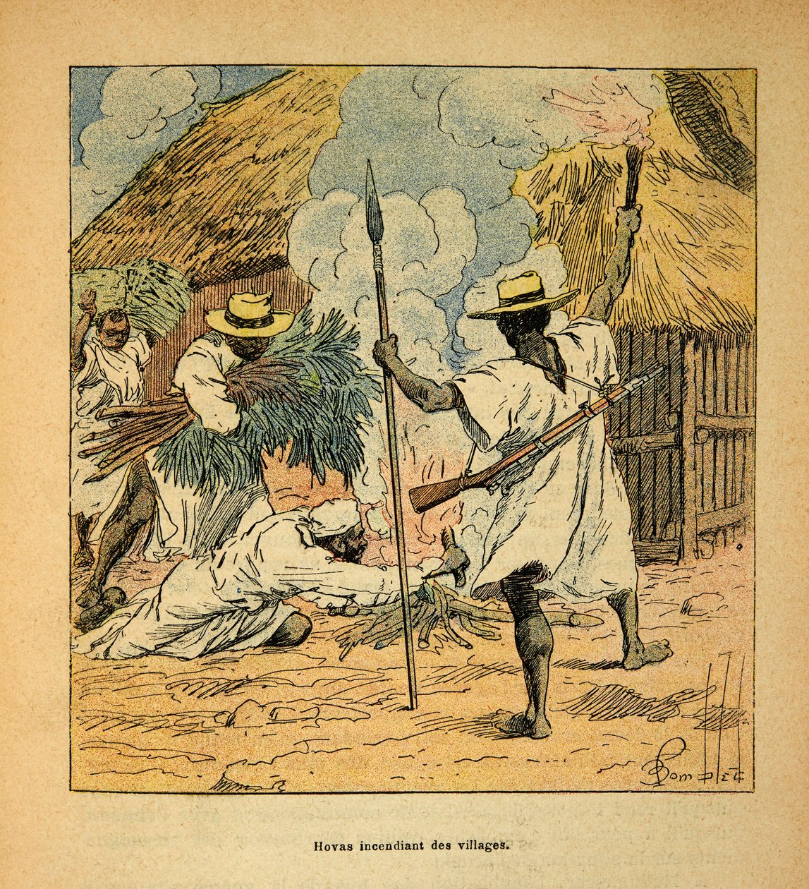 De Oorlog in Madagaskar-Anekdotische Geschiedenis van de Franse Expedities van 1885-1895 door Henri Galli, geïllustreerd door Louis Bombled: Hova