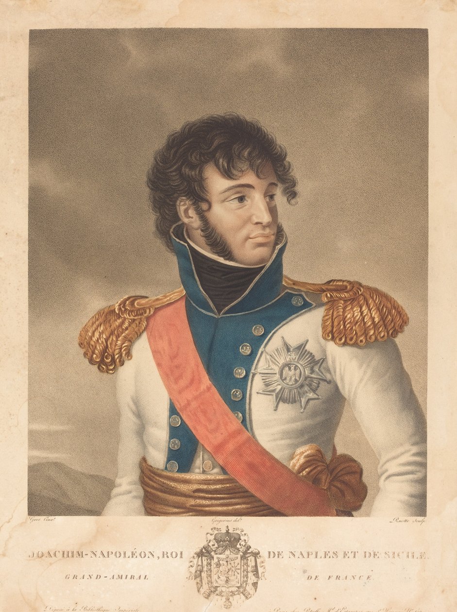Joachim Murat (Joachim-Napoleon, Koning van Napels en Sicilië, Grootadmiraal van Frankrijk) door Louis Charles Ruotte after Albert Jakob Frans Gregorius after Antoine Jean Gros