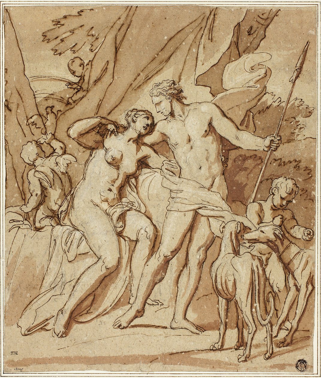 Venus en Adonis door Louis Cheron