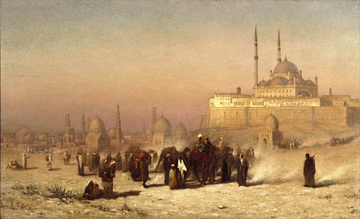 Op Weg tussen Oud en Nieuw Caïro, Citadel Moskee van Mohammed Ali, en Graven van de Mamelukken door Louis Comfort Tiffany
