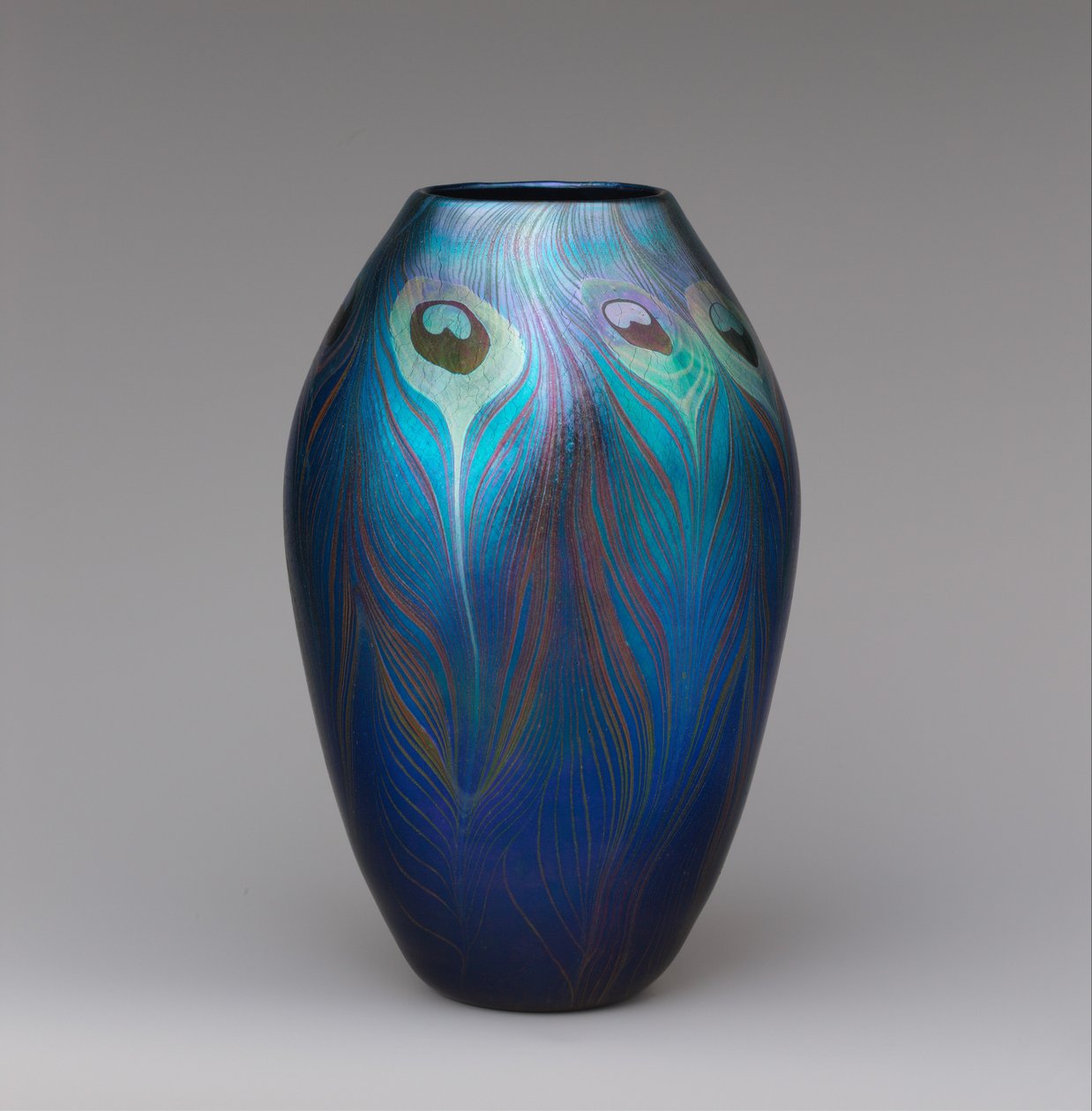 Vaas, c.1900 (favrile glas) door Louis Comfort Tiffany