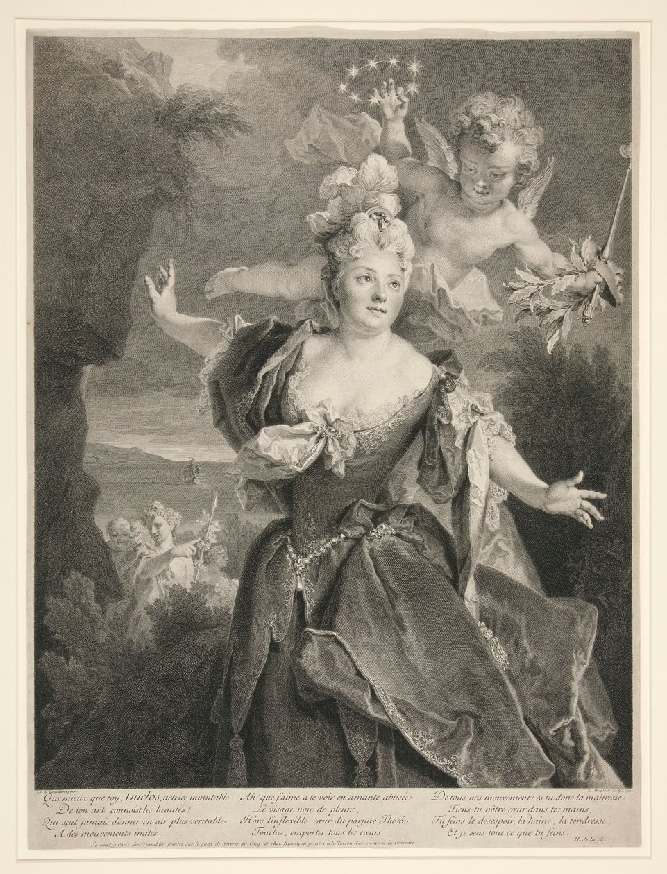 Portret van Marie Anne de Chateauneuf (genaamd Duclos) door Louis Desplaces