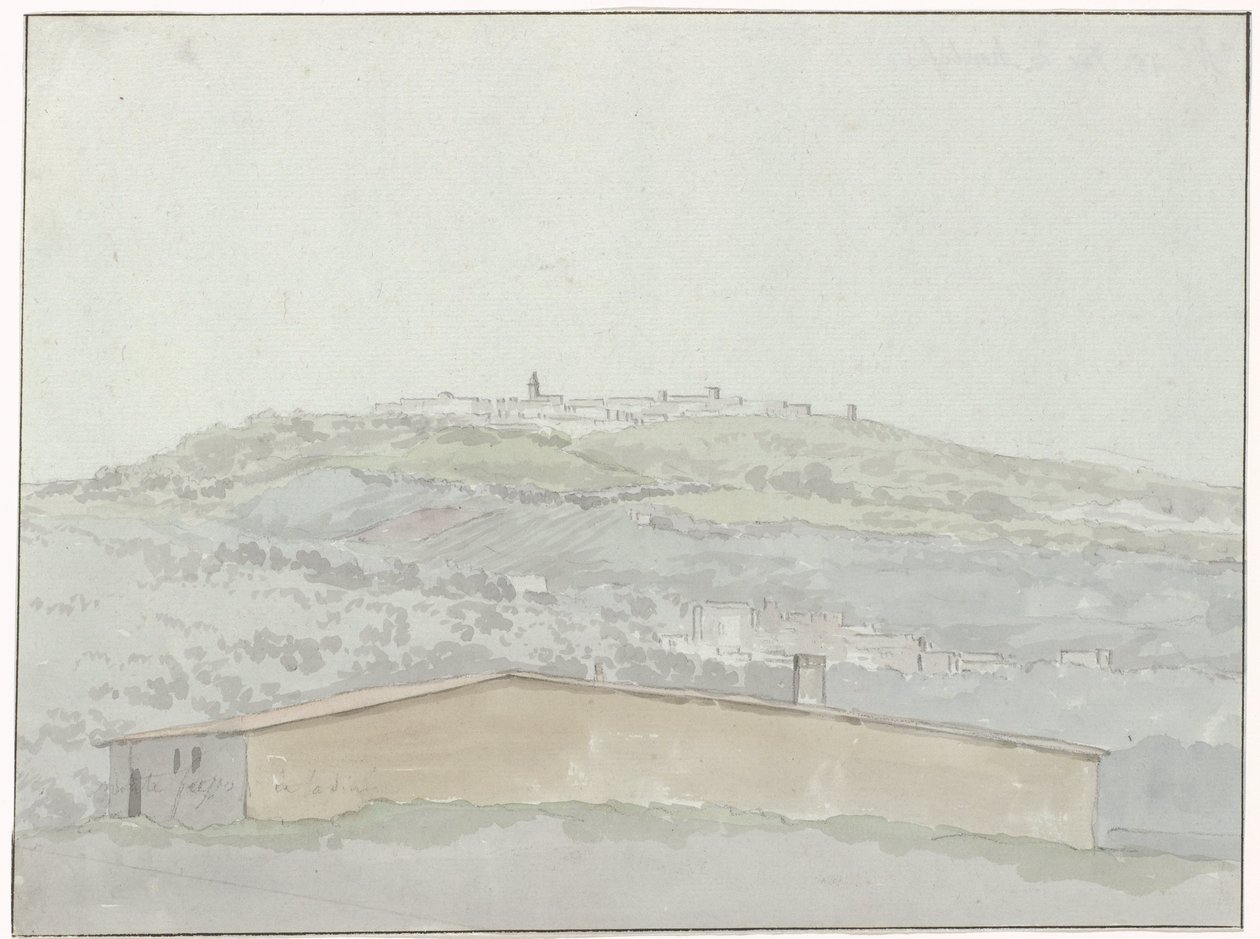 Gezicht op Montefusco (Voyage en Italie, en Sicile et à Malte - 1778) door Louis Ducros