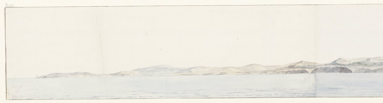 Panorama met Agrigento en de kust door Louis Ducros