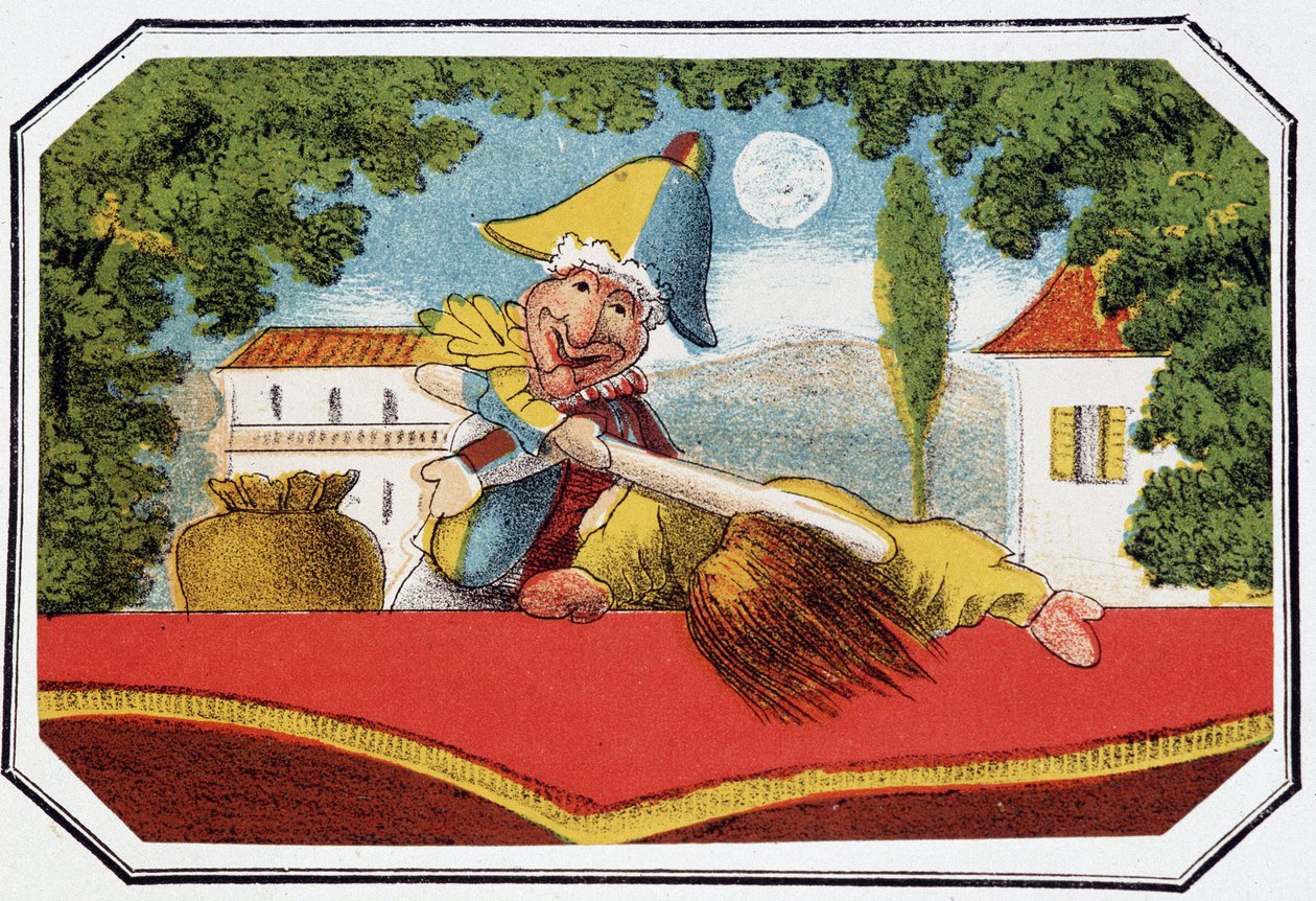 Les deux amis - Lithografie, uittreksel uit Theatre des marionnettes du jardin des Tuileries, tekst en tekening van Louis Edmond Duranty (1833-1880), Parijs door Louis Edmond Duranty