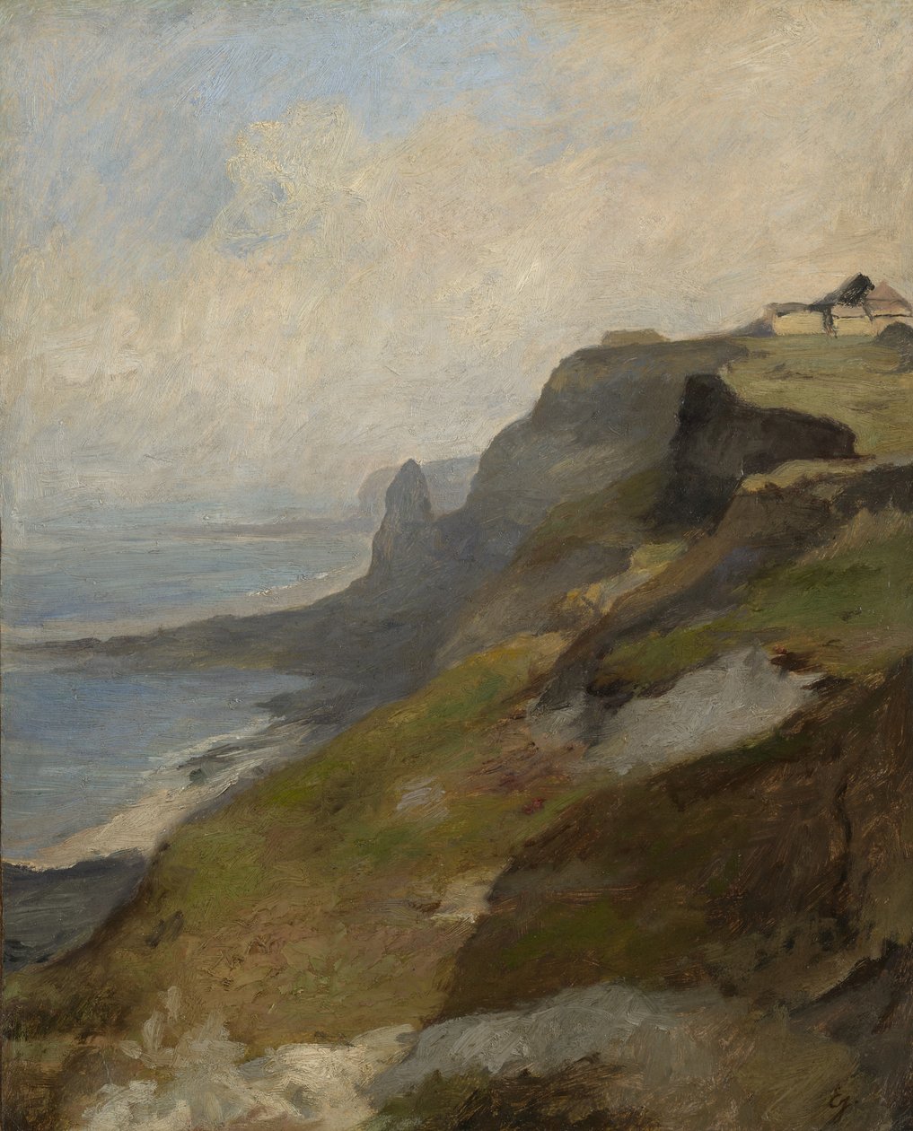 Kliffen van Normandië, ca. 1850 door Louis Eugene Gabriel Isabey