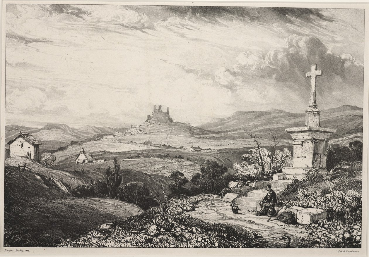 Larderole Kasteel, Auvergne door Louis Eugene Gabriel Isabey