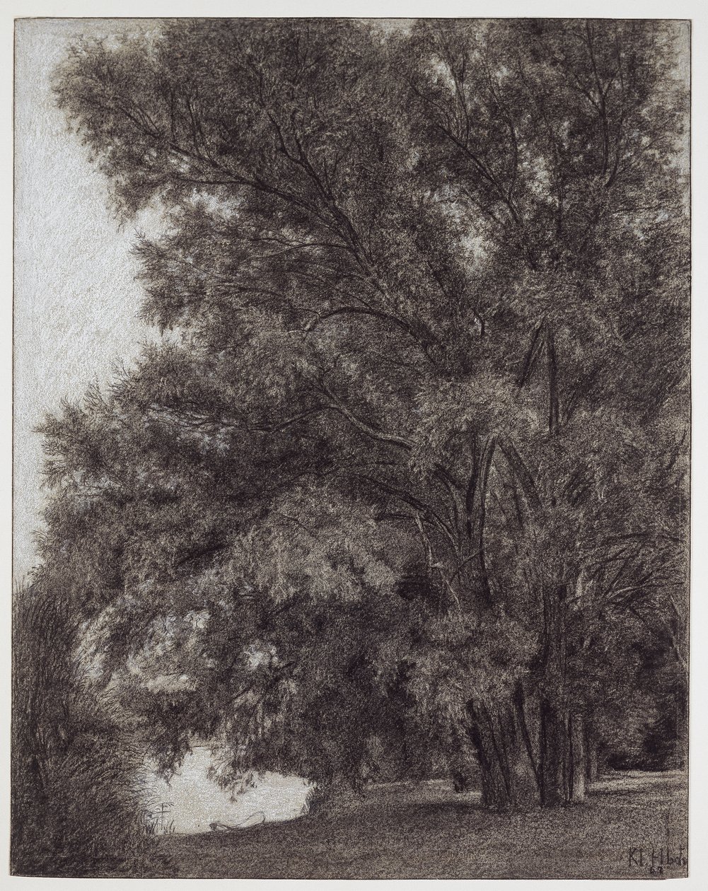 Boomgroep in het paleispark van Kleinheubach door Louis Eysen