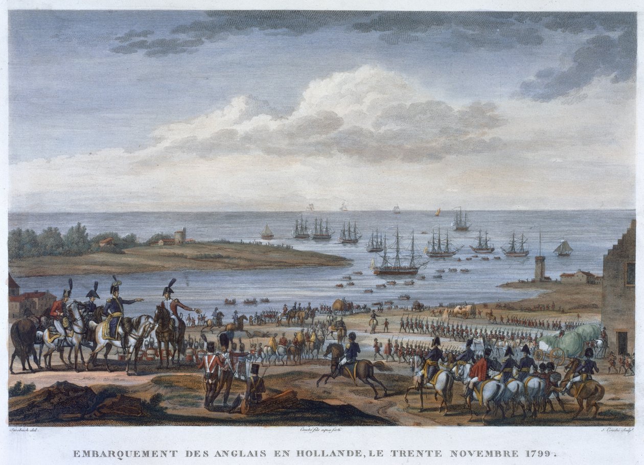 De inscheping van de Engelsen in Holland, 30 november 1799 door Louis Francois Couche