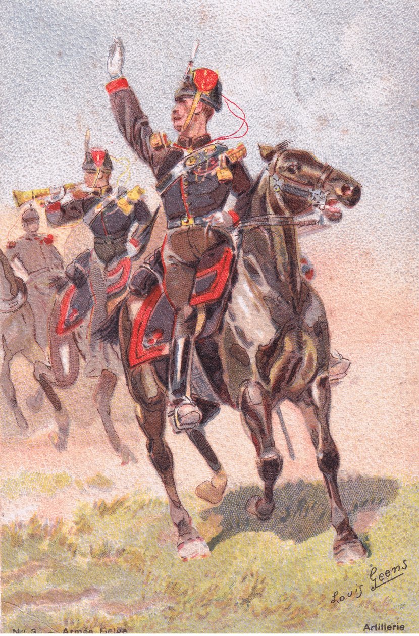 Artillerie, ansichtkaart, 1920s door Louis Geens