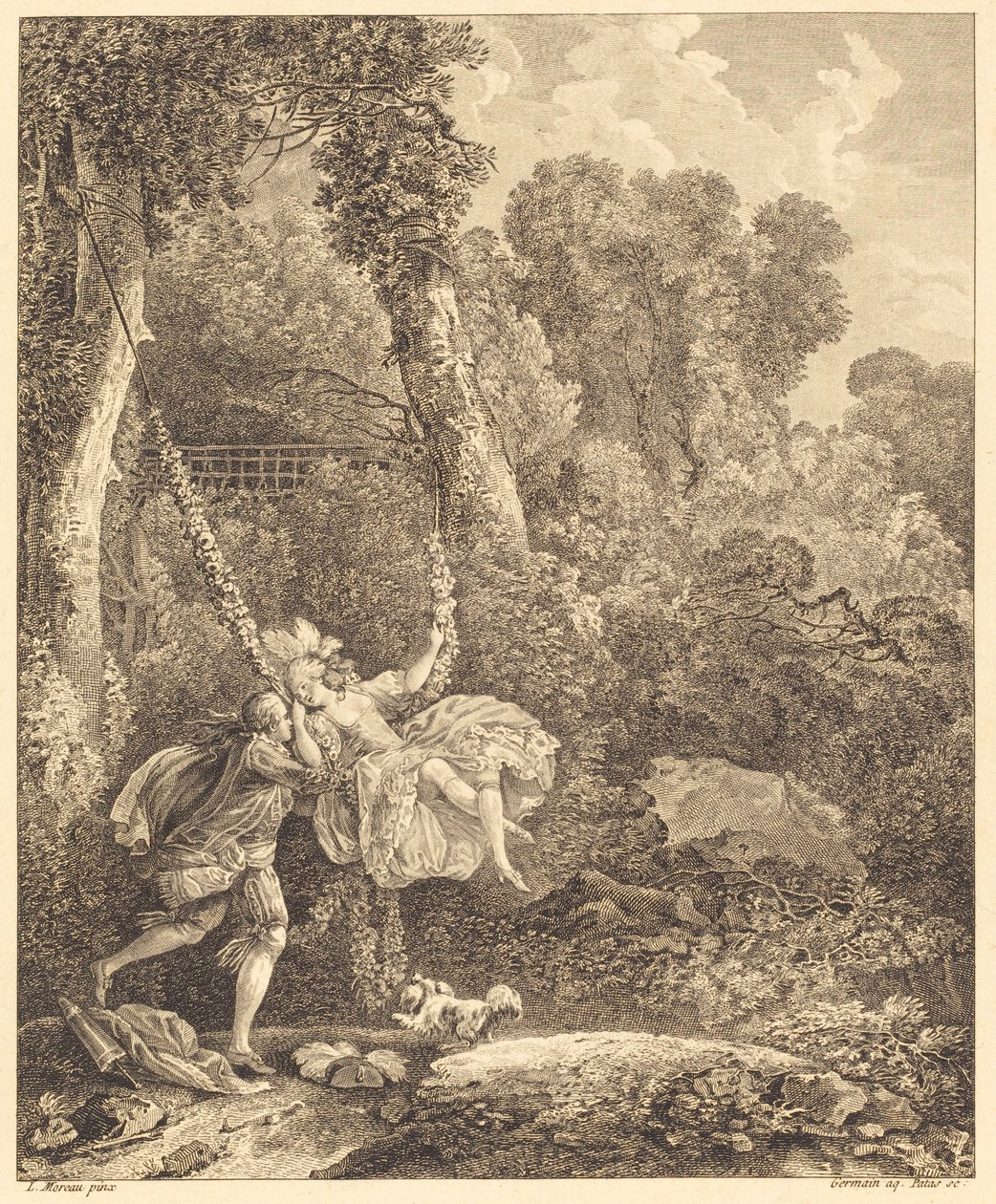 Daar loopt men meer dan één gevaar door Louis Germain and Charles Emmanuel Patas after Louis Gabriel Moreau